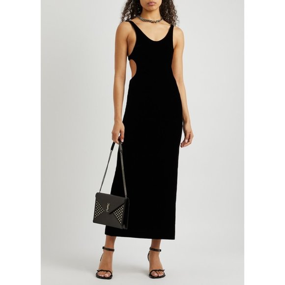 SAINT LAURENT  YSL Women's Black Cut-out Silk Dress size 4 FR 36 - Picture 8 of 16